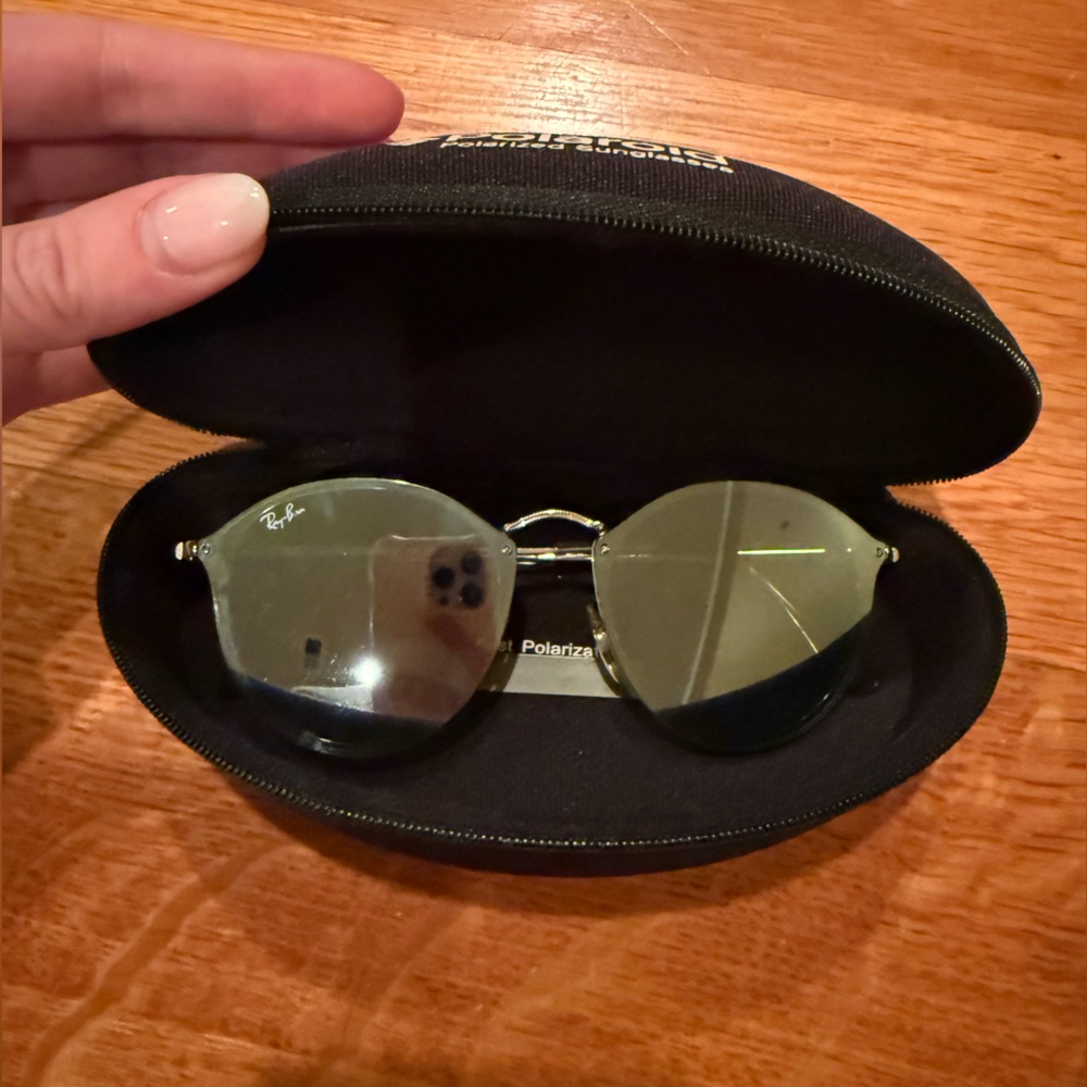 Ray-Ban Silver Frame Sunglasses with Black Case